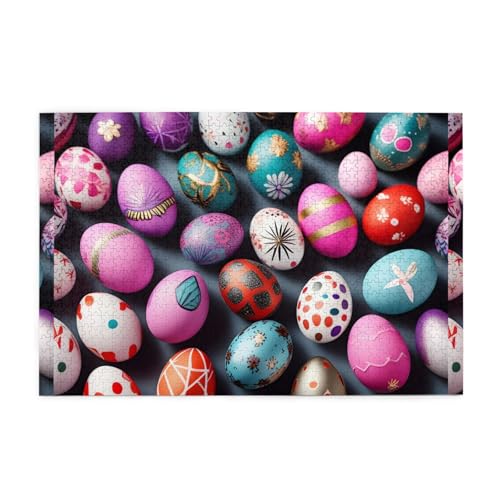 Puzzles1000 Teile Whjdpp Ostereier Bild Pädagogische Intellektuelle Holzpuzzles Lustige Puzzles Stressabbau-Spiel von Whjdpp