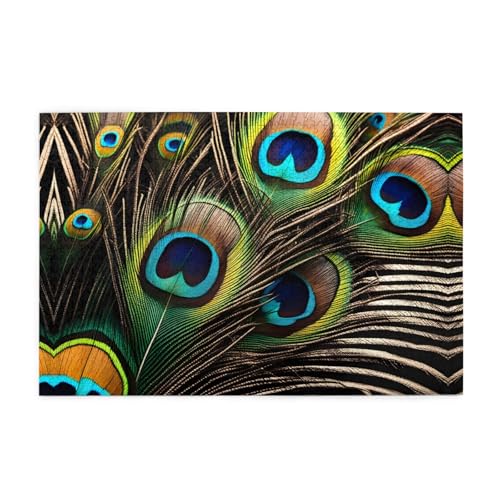 Puzzles1000 Teile Whjdpp Pfauenfedern Bild Pädagogische Intellektuelle Holzpuzzles Lustige Puzzles Stressabbau-Spiel von Whjdpp