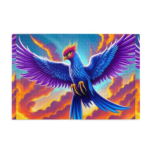 Puzzles1000 Teile Whjdpp Schönes Phönix-Bild, pädagogisches Intellektuelles Holzpuzzles, Spaßpuzzles, Stressabbau-Spiel von Whjdpp