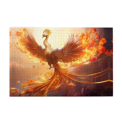 Puzzles1000 Teile Whjdpp Schönes Phönix-Bild, pädagogisches Intellektuelles Holzpuzzles, Spaßpuzzles, Stressabbau-Spiel von Whjdpp