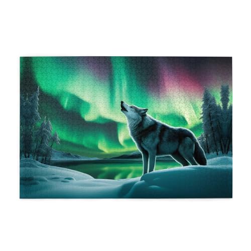 Puzzles1000 Teile Whjdpp Wölfe heulen im Nordlicht Bild Pädagogische Intellektuelle Holzpuzzles Lustige Puzzles Stressabbau-Spiel Puzzles1000 Teile Whjdpp Wölfe heulen im Nordlicht Bild Pädagogische Intellektuelle Holzpuzzles Lustige Puzzles Stressabbau-Spiel von Whjdpp