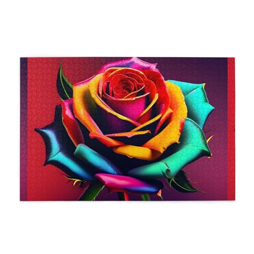 Whjdpp Puzzles, 1000 Teile, buntes Rosenbild, pädagogische intellektuelle Holzpuzzles, lustige Puzzles, Stressabbau-Spiel Whjdpp Puzzles, 1000 Teile, buntes Rosenbild, pädagogische intellektuelle Holzpuzzles, lustige Puzzles, Stressabbau-Spiel von Whjdpp