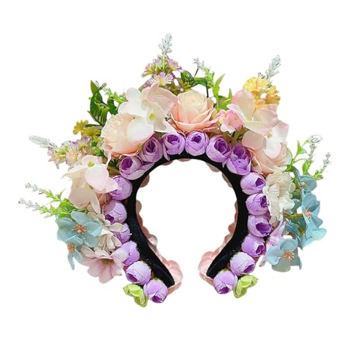 Authentischer chinesischer Blumen-Kopfschmuck, traditionelles chinesisches Blumen-Kopfbedeckung, Seidenblumen-Haarteil für Kostüm, Fotografie, Blumen-Haarbänder von Whltzf