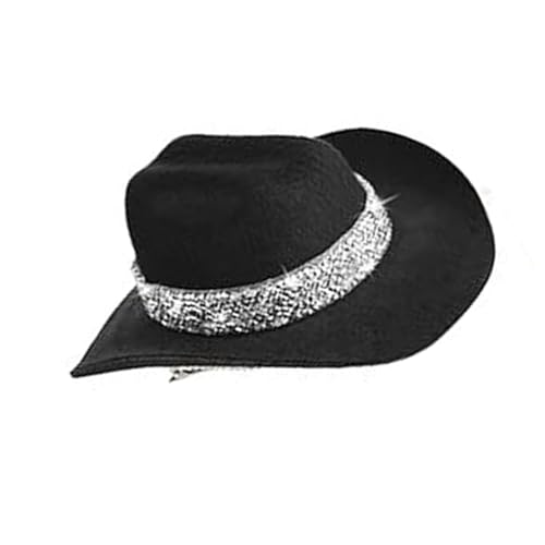 Dekorative Westernhüte mit Glitzer für Kostümzubehör und Party Haarschmuck Funkelnde Western-Haarspange von Whltzf