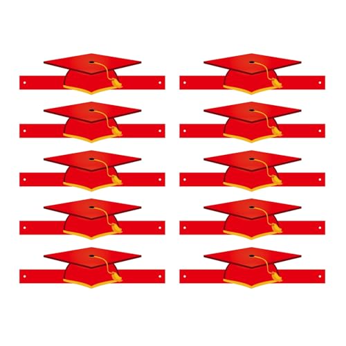 Whltzf 10 bunte Abschlusshut für Abschlussfeiern, Klassenzimmer-Zubehör, handgefertigte Papier-Kopfbedeckung mit Quasten, Vorschulabschlusskronen von Whltzf