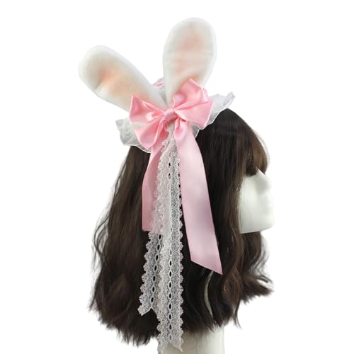 Whltzf Handgefertigte pelzige Hasenohren, kleiner Spitzenhut, Haarschmuck für Frauen, Rollenspiel, Kopfbedeckung, Anime-Kostüm, Zubehör, Themenparty, Kopfbedeckung Whltzf Handgefertigte pelzige Hasenohren, kleiner Spitzenhut, Haarschmuck für Frauen, Rollenspiel, Kopfbedeckung, Anime-Kostüm, Zubehör, Themenparty, Kopfbedeckung von Whltzf