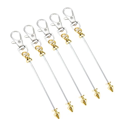 Whltzf Multifunktionales Perlenschlüssel-Set, Metallstruktur, modische Tasche und Dekorationen, Perlenanhänger für Party, Mode, Taschenanhänger, 5 Stück von Whltzf