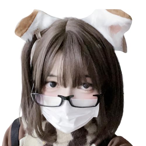 Whltzf Realistischer Hunde-Kopfschmuck aus Plüsch, weich, Tier, Cosplay, Party, Kopfbedeckung für Halloween und Themen-Events, niedliche Kopfbedeckung von Whltzf