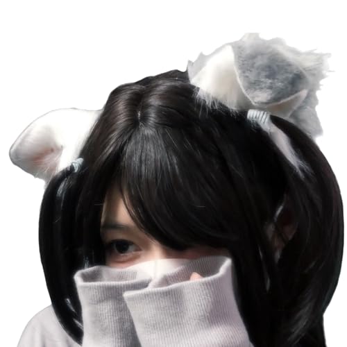 Whltzf Realistischer Hunde-Kopfschmuck aus Plüsch, weich, Tier, Cosplay, Party, Kopfbedeckung für Halloween und Themen-Events, niedliche Kopfbedeckung von Whltzf