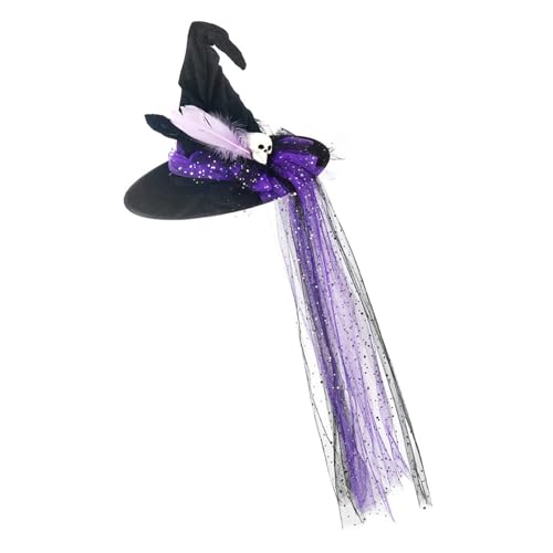 Whltzf Schleier Tüll Hexenhut Halloween Kostüm Zubehör für Halloween Party Pailletten Schädel Kopfbedeckung für Maskerade Hexenhut Kinder Whltzf Schleier Tüll Hexenhut Halloween Kostüm Zubehör für Halloween Party Pailletten Schädel Kopfbedeckung für Maskerade Hexenhut Kinder von Whltzf