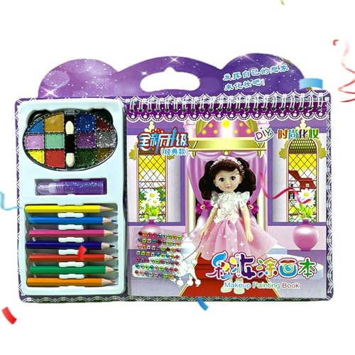 Aktivitätsbuch für Mädchen, Make-up-Set Spielzeug | Spielset zum Ankleiden von Make-up aus Papier - Bastelset für Kinder, Stickerbuch zum Anziehen, Reisespiele, AR-Aktivitäten Aktivitätsbuch für Mädchen, Make-up-Set Spielzeug | Spielset zum Ankleiden von Make-up aus Papier - Bastelset für Kinder, Stickerbuch zum Anziehen, Reisespiele, AR-Aktivitäten von Whnbuij