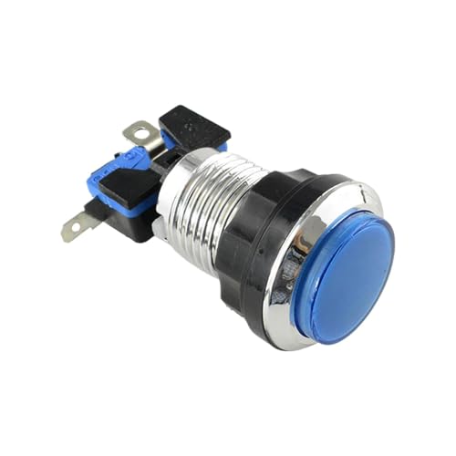 Arcade-LED-Drucktaste, Arcade-LED-Drucktasten – versilberter runder Knopf für die Arcade-Maschine | Integriertes Halterungsdesign für Videospielkonsole von Whnbuij