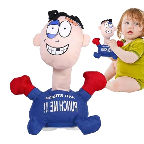 Beruhigende Puppe – Entspannendes Spielzeug zum Einschlagen | Entspannende sensorische Puppe mit Punching-Figuren mit Saugnapf für Freunde, Klassenkameraden, Kollegen, Familie von Whnbuij