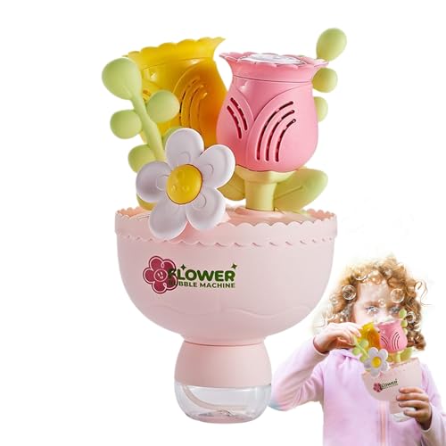 Blasenmaschine für Kinder,Interaktives Spielzeug in Form eines Blumenstraußes | Tragbares Outdoor-Spiel, Gartenspaß für Familien Geburtstag Camping Geschenk von Whnbuij