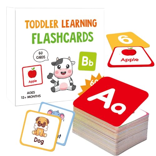 Briefkarten, Flash-Karten für Kinder, Set mit 60 Lernkarten - Buchstaben, Farben, Formen und Zahlen doppelseitige Lernkarten, intellektuelle Beleuchtung für Kinder Briefkarten, Flash-Karten für Kinder, Set mit 60 Lernkarten - Buchstaben, Farben, Formen und Zahlen doppelseitige Lernkarten, intellektuelle Beleuchtung für Kinder von Whnbuij