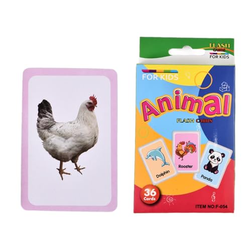 Flash-Karten für kleine Kinder, Flash-Karten für Kinder - 36 klar gedruckte Lern-Flash-Karten aus Papier, multifunktionales Lernwerkzeug, Spielzeug für Lernaktivitäten von Whnbuij