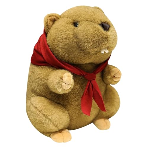Gefülltes Holzspielzeug, Holztierspielzeug,9,84 Zoll Cartoon Woodchuck Puppe | Umarmtes Kissen, Kindergarten-Puppe mit Schal, sensorisches Spielzeug für Gefülltes Holzspielzeug, Holztierspielzeug,9,84 Zoll Cartoon Woodchuck Puppe | Umarmtes Kissen, Kindergarten-Puppe mit Schal, sensorisches Spielzeug für von Whnbuij