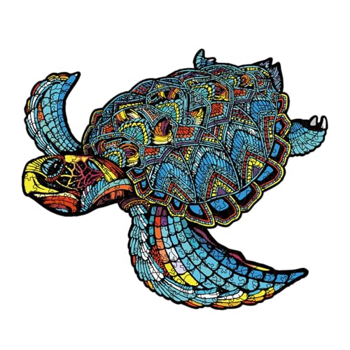 Holzpuzzle Schildkröte, Schildkröten-Puzzles für Erwachsene – lustige und herausfordernde Holzpuzzle für Erwachsene – einzigartige Puzzles in Form eines Schildkrötentiers, unregelmäßiger Schnitt aus von Whnbuij
