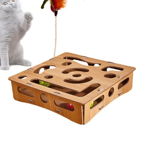 Katzenpuzzles | Katzenkinder Labyrinth Spielzeug - Holz Puzzle Spiel Förderung Spielspaß Langeweile Reduzierung Labyrinth Box Spiel für Intelligente Katzen Katzenpuzzles | Katzenkinder Labyrinth Spielzeug - Holz Puzzle Spiel Förderung Spielspaß Langeweile Reduzierung Labyrinth Box Spiel für Intelligente Katzen von Whnbuij