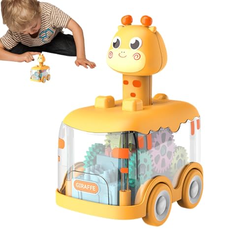 Kleines Rückziehauto | Rückziehauto | Rennfahrzeuge zurückziehen - Transparenter Push-and-go Spielzeug-LKW mit Cartoon-Tier-Design von Whnbuij