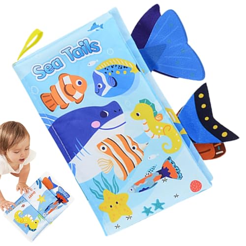 Knitterbücher für Babys, Stoffbücher für Babys | Babybuch mit bunten Schwänzen, Knitterstoffbuch – interaktive Bücher für Kleinkinder, strapazierfähiges Vorschul-Lernspielzeug Knitterbücher für Babys, Stoffbücher für Babys | Babybuch mit bunten Schwänzen, Knitterstoffbuch – interaktive Bücher für Kleinkinder, strapazierfähiges Vorschul-Lernspielzeug von Whnbuij