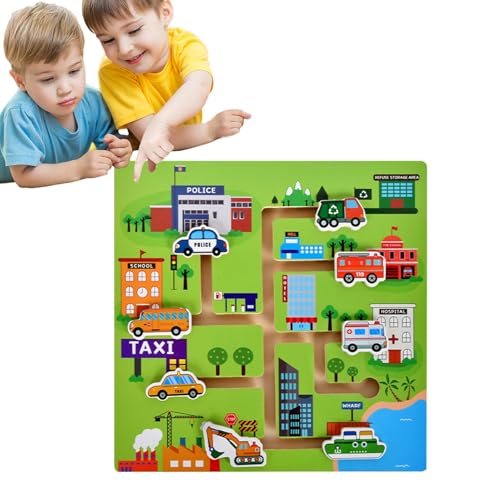 Labyrinth der Farben und Zahlen, Labyrinth der Farben – Labyrinth-Labyrinth-Lerntafel zur Farbabstimmung aus Holz, feinmotorisches Spielzeug, Lernspielzeug für Jungen und von Whnbuij