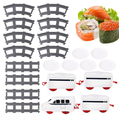 Lebensmittelzug-Set – Sushi Set mit Förderband, batteriebetriebener rotierender Zug | Kinderzug Set für Kinder für Ausstellungstisch für Party-Sushi-Ausstellungstisch mit oszillierenden Tellern Lebensmittelzug-Set – Sushi Set mit Förderband, batteriebetriebener rotierender Zug | Kinderzug Set für Kinder für Ausstellungstisch für Party-Sushi-Ausstellungstisch mit oszillierenden Tellern von Whnbuij