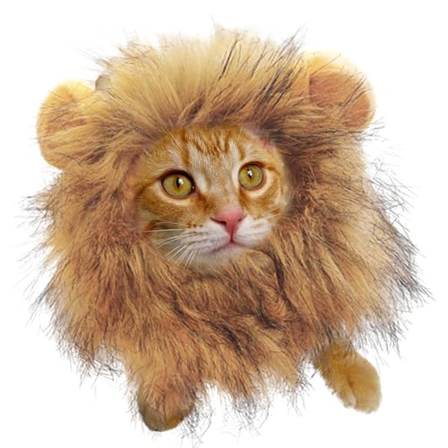 Lustige Löwenmähne – Kostümzubehör für Katze und Hund | Waschbares und bequemes Kostüm für Hunde, Kostüm für Golden Retriever, Halloween, Weihnachten und andere Feste von Whnbuij