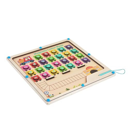 Magnetisches Alphabet-Labyrinth, Labyrinthtafel aus Holz, Buchstaben-Puzzle, Alphabet-Tabelle | magnetisches Labyrinthspielzeug, sortiertes Spielzeug und Motorikspielzeug, fein von Whnbuij