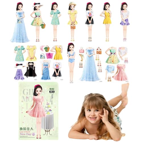 Magnetisches Spiel Dress Up - Kleid Mädchen, spielen Sie das Spielzeug der Papierpuppe | Magnetisches Papierpuppenspiel für Mädchen für Weihnachten, Neujahr, Ostern, Com-Geschenke Magnetisches Spiel Dress Up - Kleid Mädchen, spielen Sie das Spielzeug der Papierpuppe | Magnetisches Papierpuppenspiel für Mädchen für Weihnachten, Neujahr, Ostern, Com-Geschenke von Whnbuij