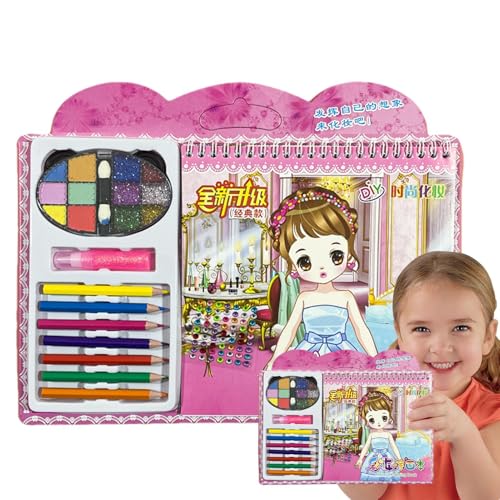 Make-up-Spiele für Mädchen, Make-up-Malbuch | Make-up-Spielset auf Papier – Kunsthandwerk Aktivitätsset, Make-up-Malerei-Kunstset, Anziehaktivität von Whnbuij