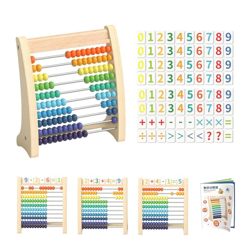 Mathematischer Abakus aus Holz – Zählspielzeug aus Holz für Kinder, Lernwerkzeug zum Mathematiklernen aus Holz mit 10 Reihen | Arithmetisches Lernspielzeug mit Perlenpaar Mathematischer Abakus aus Holz – Zählspielzeug aus Holz für Kinder, Lernwerkzeug zum Mathematiklernen aus Holz mit 10 Reihen | Arithmetisches Lernspielzeug mit Perlenpaar von Whnbuij