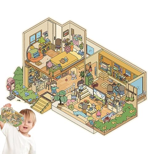 Miniaturszenen Aufkleber - Miniaturhaus-Aufkleber, Effekt-Miniaturhäuser, Szenenaufkleber für Häuser, Vistaprint | von Whnbuij