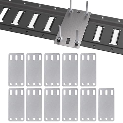 Montageplatte für Schienen und Gepäckträger, 12 Stück Schienenplatten, Schienenhalterungen mit Installationsset für Verankerung Lager und Werkstatt Montageplatte für Schienen und Gepäckträger, 12 Stück Schienenplatten, Schienenhalterungen mit Installationsset für Verankerung Lager und Werkstatt von Whnbuij