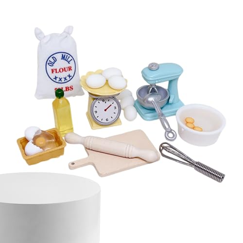 Puppenhaus Miniatur Küche Set Puppenhaus Miniatur Küche Set für Puppenhaus | Miniatur Kit Eier Werkzeug | 16 Backspielzeug,Attraktive Szenen in m von Whnbuij