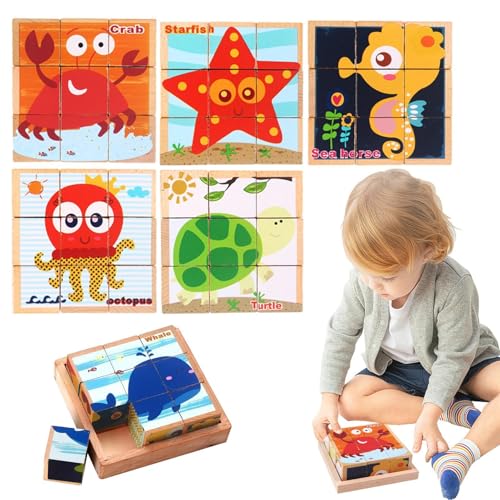 Puzzle Cube mit Aufbewahrungstablett, Puzzles aus Blöcken für Tierpuzzle aus Holz für | Puzzlespielzeug aus Meerestieren aus Holz für Kleinkinder, Mädchen und Jungen Puzzle Cube mit Aufbewahrungstablett, Puzzles aus Blöcken für Tierpuzzle aus Holz für | Puzzlespielzeug aus Meerestieren aus Holz für Kleinkinder, Mädchen und Jungen von Whnbuij