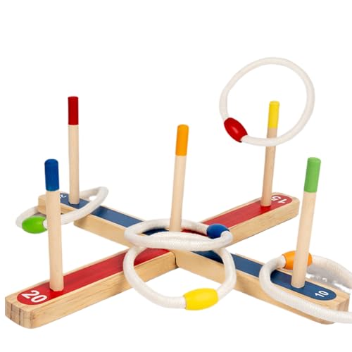 Ring Throw Combo -Set - Innensport, Leichte Ausrüstung | Target Toss Challenge, reisefreundlicher Spaß, einstellbarer Ringständer, Teambuilding -Aktivität, Picknickunterhaltung, interaktiver Spielset, von Whnbuij