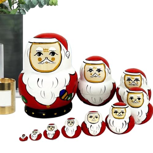 Russische Nistpuppen – stapelbares Nistspielzeug aus, Weihnachtsmann-Nistpuppen | 10x schöne pädagogische Lernspielzeuge, | Buntes Cartoon-Stapelspielzeug für Weihnachten, Neujahr, Halloween, ERN Russische Nistpuppen – stapelbares Nistspielzeug aus, Weihnachtsmann-Nistpuppen | 10x schöne pädagogische Lernspielzeuge, | Buntes Cartoon-Stapelspielzeug für Weihnachten, Neujahr, Halloween, ERN von Whnbuij