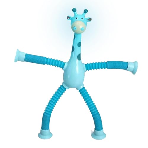 Saugautismus Spielzeug Pop Tube Zappelspielzeug - Saugnapfbecher Giraffe -Spielzeug, Osterkorbfüller | Puzzle-Saugnapfbecher-Form-Verschiebungs-sensorische Röhrchen, dehnbares Teleskop-Saugnapf-Tassen von Whnbuij