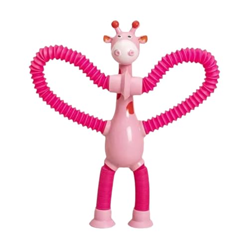 Saugautismus Spielzeug Pop Tube Zappelspielzeug - Saugnapfbecher Giraffe -Spielzeug, Osterkorbfüller | Puzzle-Saugnapfbecher-Form-Verschiebungs-sensorische Röhrchen, dehnbares Teleskop-Saugnapf-Tassen von Whnbuij