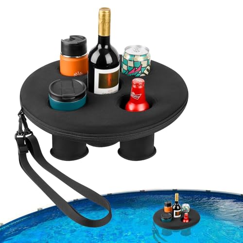 Schwimmender Getränkehalter – Swim Spa Getränkehalter Tablett, Pool Getränkehalter Float | Getränkekühler mit 5 Fächern, Time Drink Floatie Ring, schwimmendes Tablett für Beach Spa und von Whnbuij