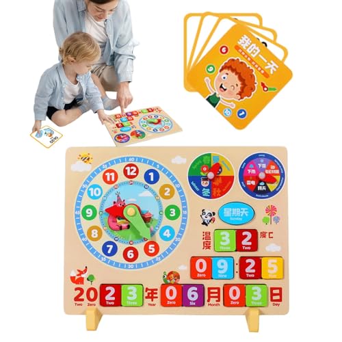 Tageskalender für Kinder, Lernkalender für Kinder, Vorschulkalender aus Holz, Uhr, Lernspielzeug, Lern- und Bildungsspielzeug, Puzzle-Tafel, Kreidetafel Tageskalender für Kinder, Lernkalender für Kinder, Vorschulkalender aus Holz, Uhr, Lernspielzeug, Lern- und Bildungsspielzeug, Puzzle-Tafel, Kreidetafel von Whnbuij