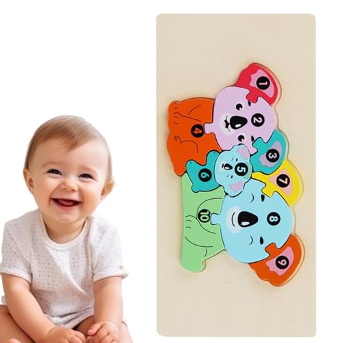 Tierblockpuzzle, Tierpuzzle für Kinder - Holzpuzzle für Kinder, entzückendes Vorschulspielzeug zum Lernen von STEM für Lernaktivitäten im Vorschulalter Tierblockpuzzle, Tierpuzzle für Kinder - Holzpuzzle für Kinder, entzückendes Vorschulspielzeug zum Lernen von STEM für Lernaktivitäten im Vorschulalter von Whnbuij