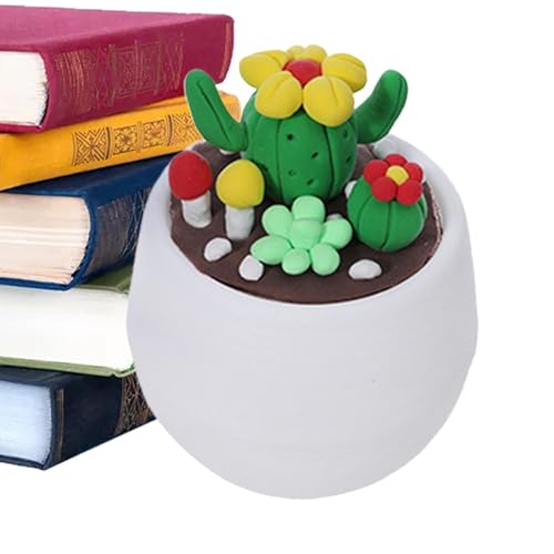 Tonset für Kinder, Modelliermasse für Kinder - Niedlicher sicherer und harmloser handgefertigter Blumentopf - Tonset Lustiges handgefertigtes Lernspielzeug Tonpflanzen für von Whnbuij