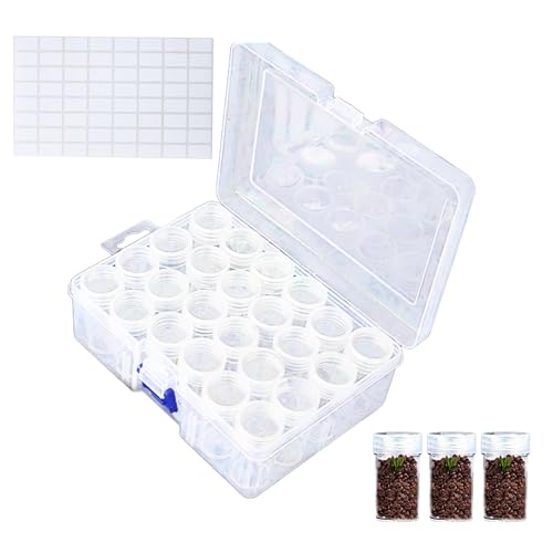 Tragbarer Samen-Caddy – transparente Basilikum-Samenbox, tragbarer Samen-Aufbewahrungs-Organizer | Samen-Aufbewahrungsbox mit Deckel, 16 x 11,5 x 5,8 cm, Kunststoff-Samenbehälter für trockene und sich von Whnbuij