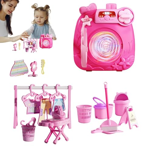 Waschset für Kinder, Waschmaschine für Kinder | Tragbare Waschmaschine für Puppenhaus Möbel | Miniatur Spielzeug Set für Waschmaschine, Waschmaschine und Trockner für Bam Waschset für Kinder, Waschmaschine für Kinder | Tragbare Waschmaschine für Puppenhaus Möbel | Miniatur Spielzeug Set für Waschmaschine, Waschmaschine und Trockner für Bam von Whnbuij