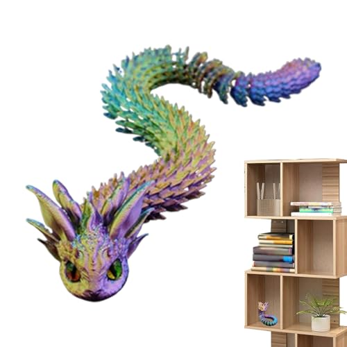 Whnbuij 3D-gedruckte flexible Schlange, 3D-gedruckte Gelenkschlange,Realistische bewegliche Tierspiele - Desk Pet Home Decor, exquisite 3D-gedruckte Tierfigur für Büros, Autos von Whnbuij