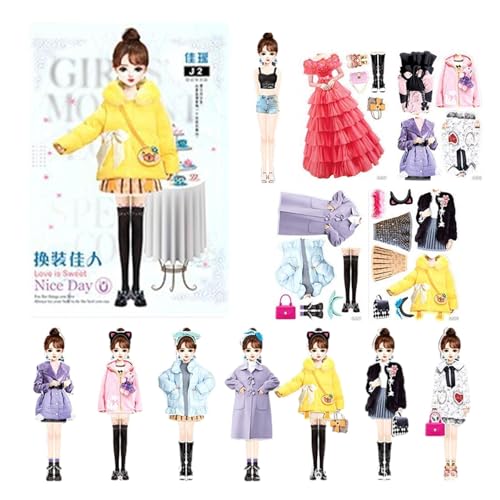Whnbuij Ankleide-Stickerbuch - Magnetisches Dress Up Mädchen, Spielen Sie Dress Up Paper Doll-Spielspielzeug | Magnetisches Papierpuppenspiel für Mädchen zu Weihnachten, Neujahr, Geburtstagsgeschenke Whnbuij Ankleide-Stickerbuch - Magnetisches Dress Up Mädchen, Spielen Sie Dress Up Paper Doll-Spielspielzeug | Magnetisches Papierpuppenspiel für Mädchen zu Weihnachten, Neujahr, Geburtstagsgeschenke von Whnbuij