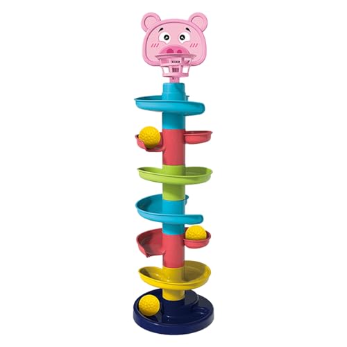 Whnbuij Ballfallspielzeug – Spielzeug mit wirbelnden Lernturmen | 7-lagiger Wirbelturm mit gelben Kugeln, wirbelnder Lernturm für Baby von Whnbuij
