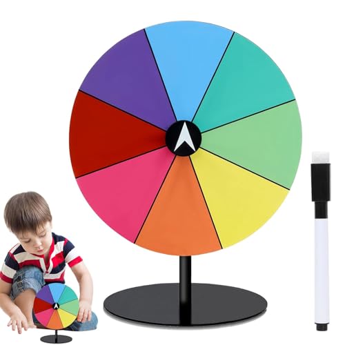 Whnbuij Belohnungsrad, Spielrad - Fortune Tischschubrad mit Ständer | Bunte Doodle-Spielspinner für Karneval, Abschlussfeier, Hochzeit, Neues Jahr, Einweihungsparty von Whnbuij